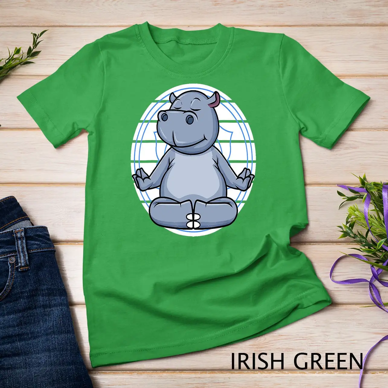 Meditation Hippo Meditating Chakra Zen Yoga Postures T Shirt Sweat