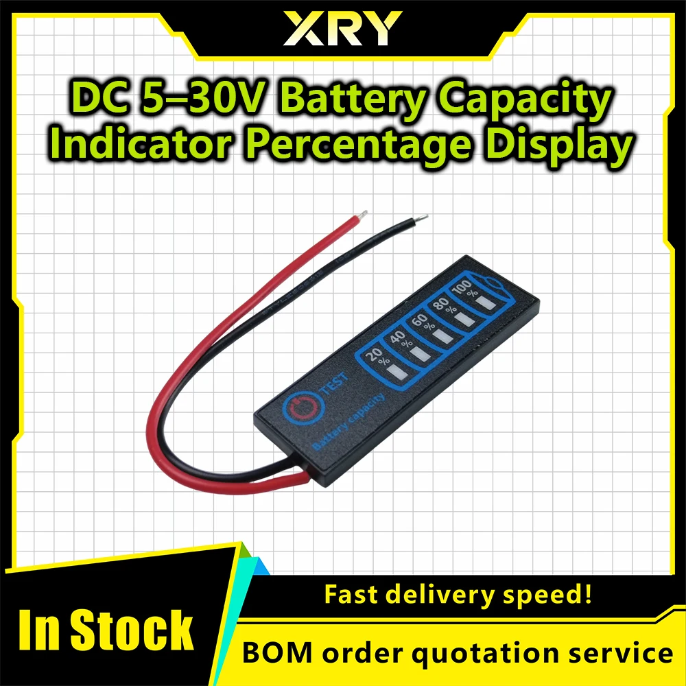 2-8S DC5-30V Battery Level Indicator 18650 Li-ion Lipo Lithium Lead Acid Tester LCD Display Meter Module Capacity Voltage Meter