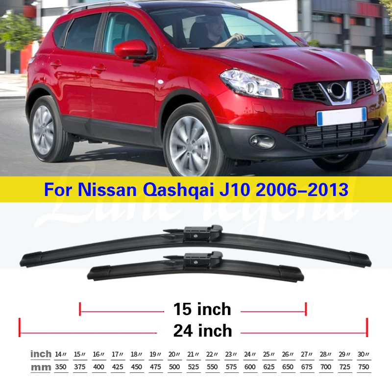 Set Front Rear Wiper Blades For Nissan Qashqai J10 2006-2013 2007 2008 2009 Windshield Windscreen Front Rear Window 24\