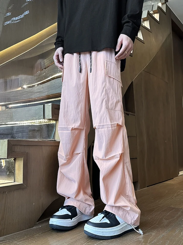 

Мужские летние тонкие складные быстросохнущие брюки-карго в американском стиле, повседневные длинные брюки свободного прямого кроя