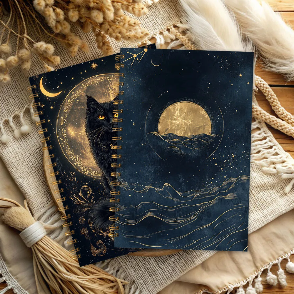 Moonlit Cat Notebook, Journal, Blank Lined Pages, Ideal Gift for Note-Taking, Inspiring for Men and Women, Perfect for Students