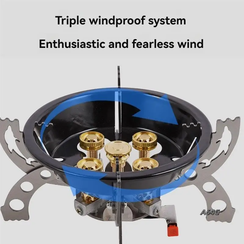 

Outdoor Five-Star Fierce Stove Highpower Camping Barbecue Portable Windproof Stainless Steel Folding Stove