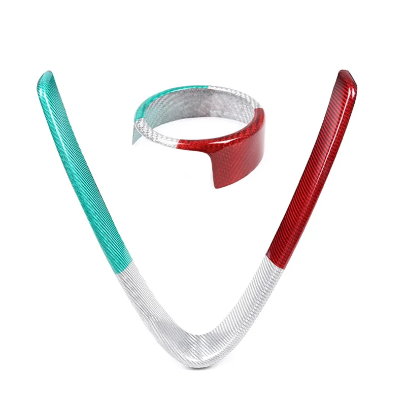 

Superior-Real Carbon Fiber Car Front Grill Frame Circle Cover Trim & V-Shaped Grille For Alfa Romeo Giulia Stelvio 2017-2020