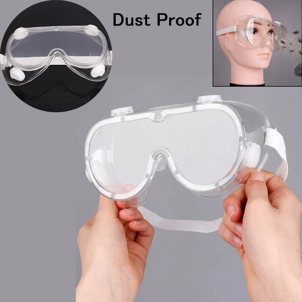 1pcs Transparent Safety Goggles Lab Eye Protection Protective Safety Goggle Anti Splash Protective Eyewear transparent