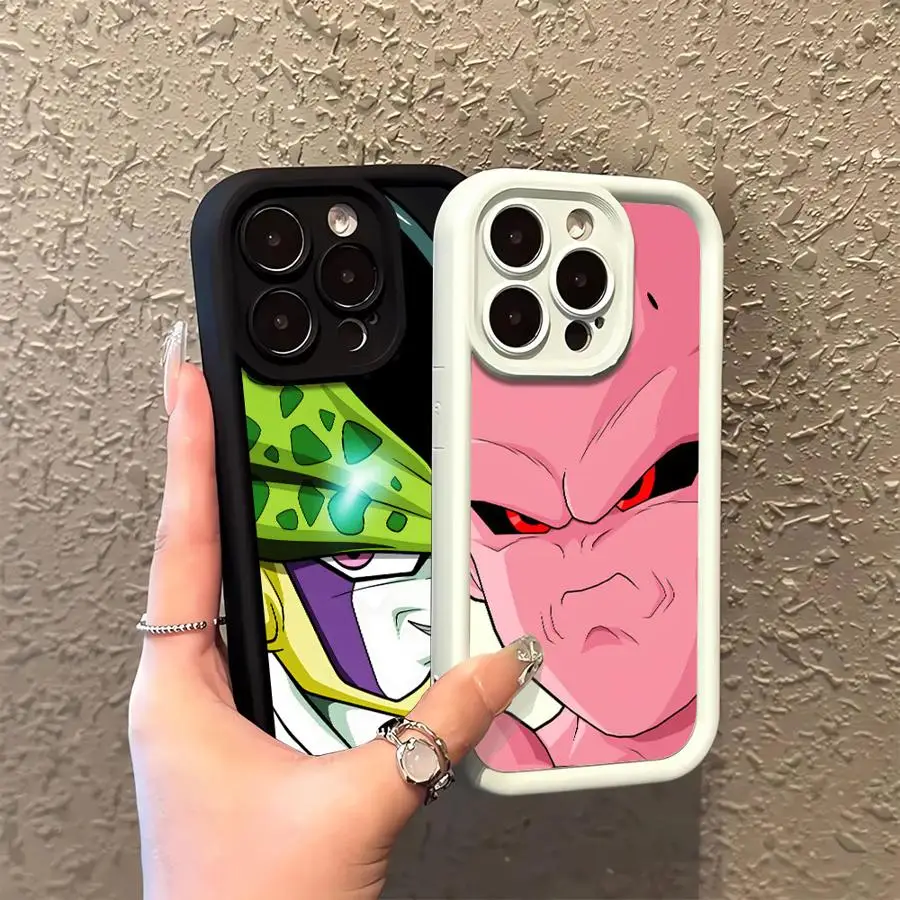 Case for iPhone XS Max 15 16 14 Plus XR 13 12 11 Pro Max 17 Air 16e Soft Cover Dragon Ball Z Cell Majin Buu