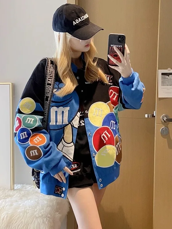 

Женская бейсбольная куртка из утолщенного хлопка, мотоциклетный стиль, весна-осень-зима, модный тренд, для повседневной носки, с круглым вырезом...