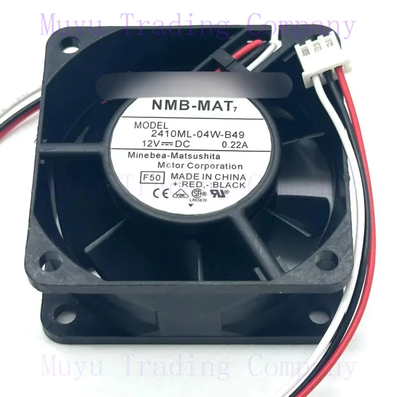 FOR NMB-MAT 2410ML-04W-B49  DC 12V 0.22A 60x60x25mm 3-wire Server Cooling Fan