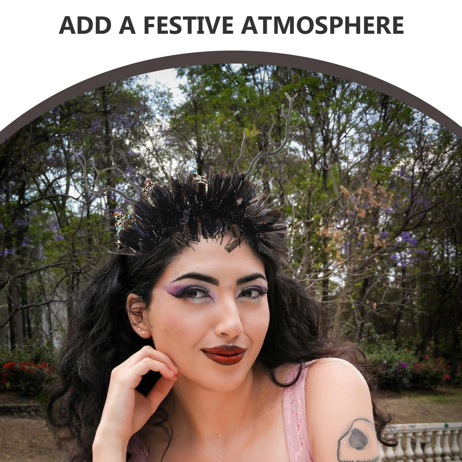 

4pcs Dead Branches Hairband Women'S Halloween Tree Branch Headband Decor Gothic Cosplay Party Accessories Lightweight Festival