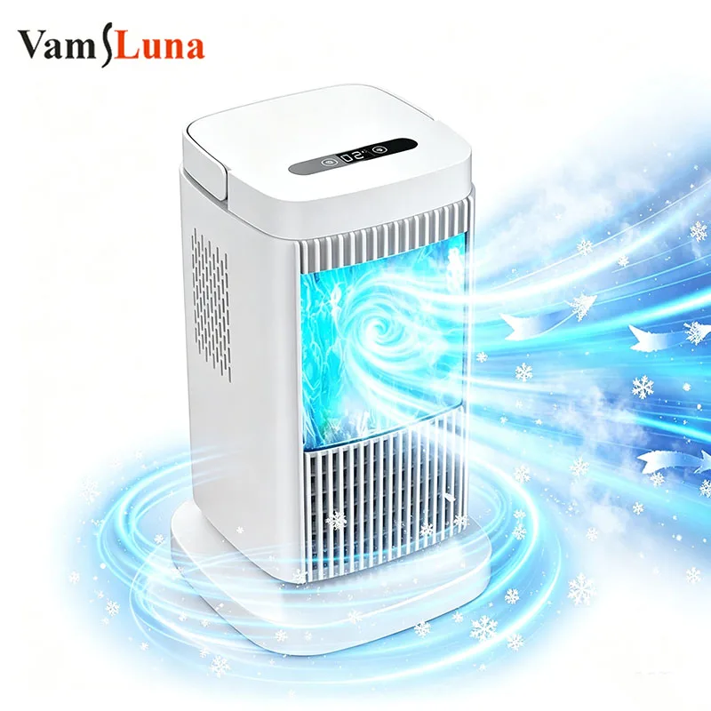 Ventilateur Rafraîchisseur d'Air Portable à Semi-conducteurs, Mini Climatiseur Personnel avec Refroidissement, Ventilateur de Bureau pour Maison