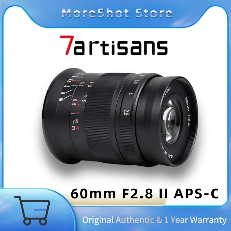 

7artisans 60mm F2.8 f/2.8 Mark II APS-C Manual Focus Macro Lens for Sony E Canon EOS-R Fuji X FX M43 Nikon Z Leica L