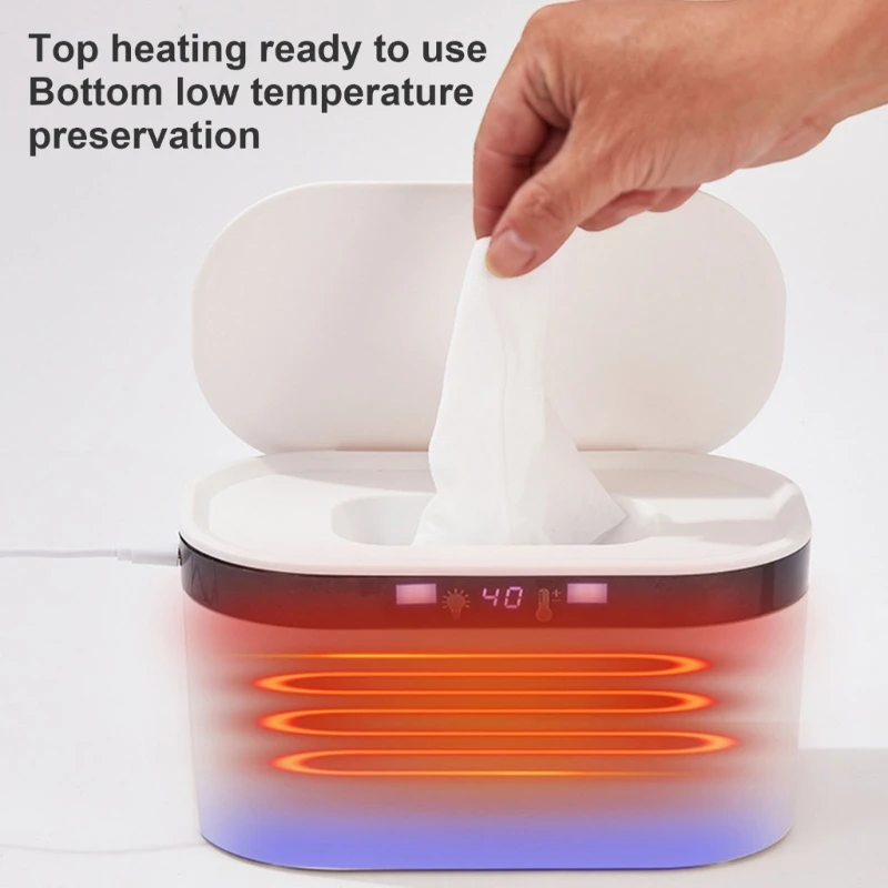 Baby Wipe Warmer and Baby Wet Wipes Dispenser Baby Wipes Warmer for Babies Wipe Warmer with Night Light 3 Level Temp A0NC