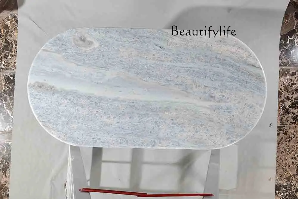 Natural blue crystal dining table living room modern simple light luxury dining table marble dining room