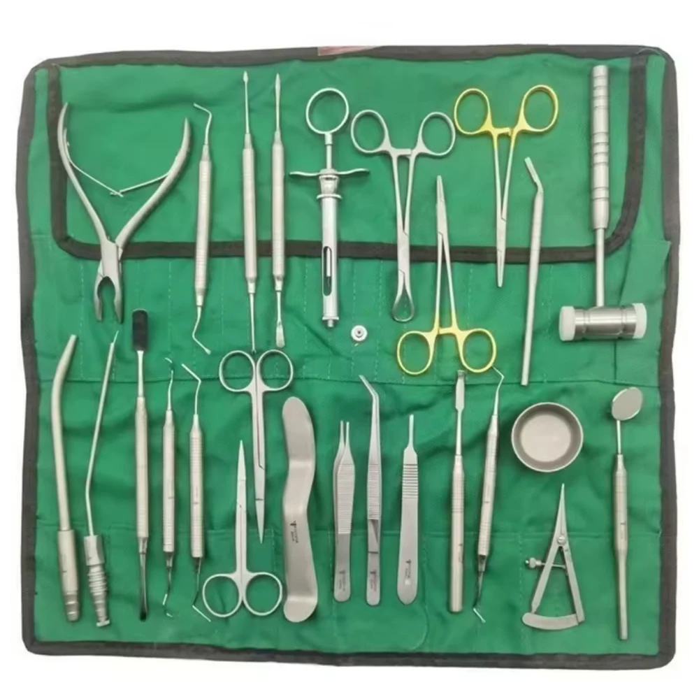 26 Piece Reusable Dental Implant Instrument Set Complete Surgical Kit for Professional Dentists