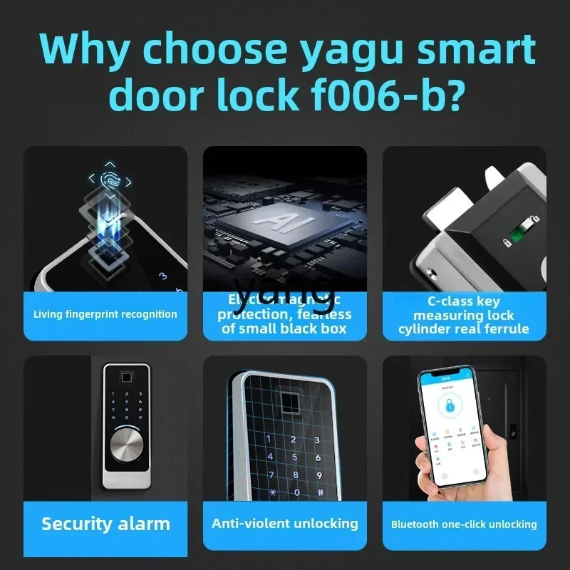 LTT قفل بصمة الإصبع APP بلوتوث كلمة المرور الإلكترونية الخارجية قفل الباب المساعد للباب المضاد للسرقة #5