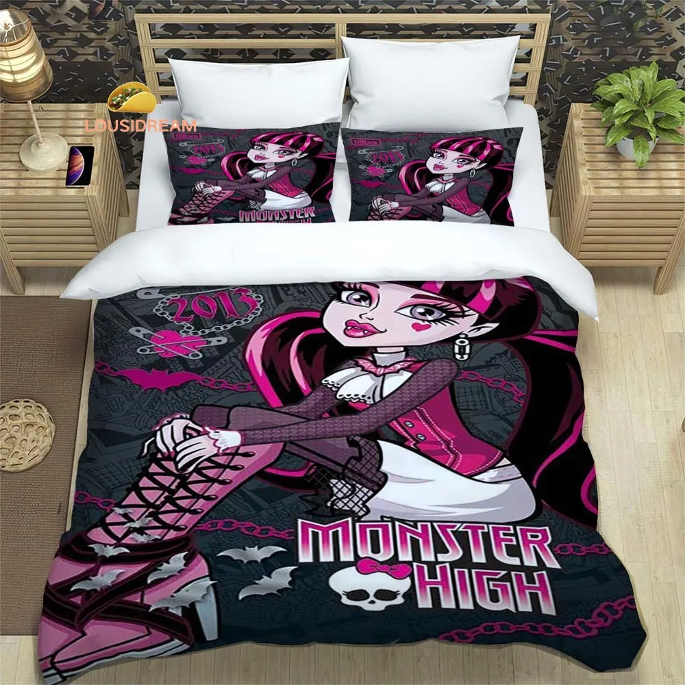 Monster High The Movie Sheets Quilt Covers Bedding Dormitory Sheets Three-piece Bedding Set Three-piece Soft Warm Bedding Set