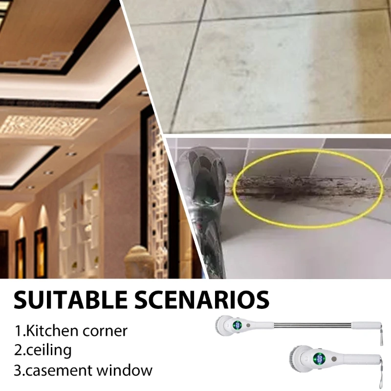 Cepillo limpieza eléctrico, cepillo limpieza inalámbrico multifuncional para hogar