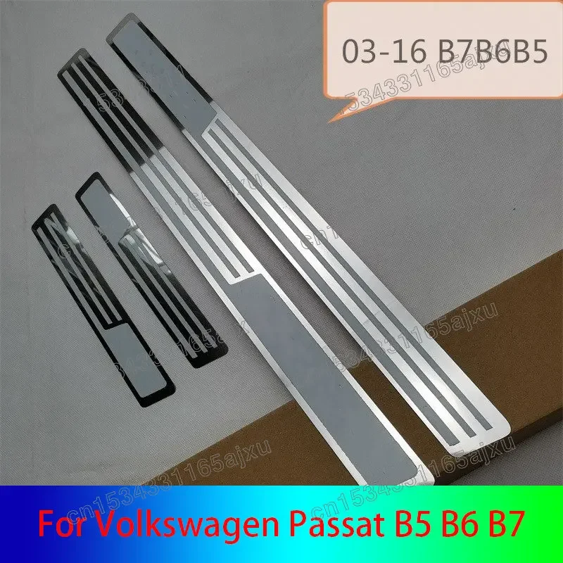 Stainless Steel Ultra Thin Door Sill Guard Anti-scratch Protection Car Styling For Volkswagen Passat B5 B6 B7 2010-2016