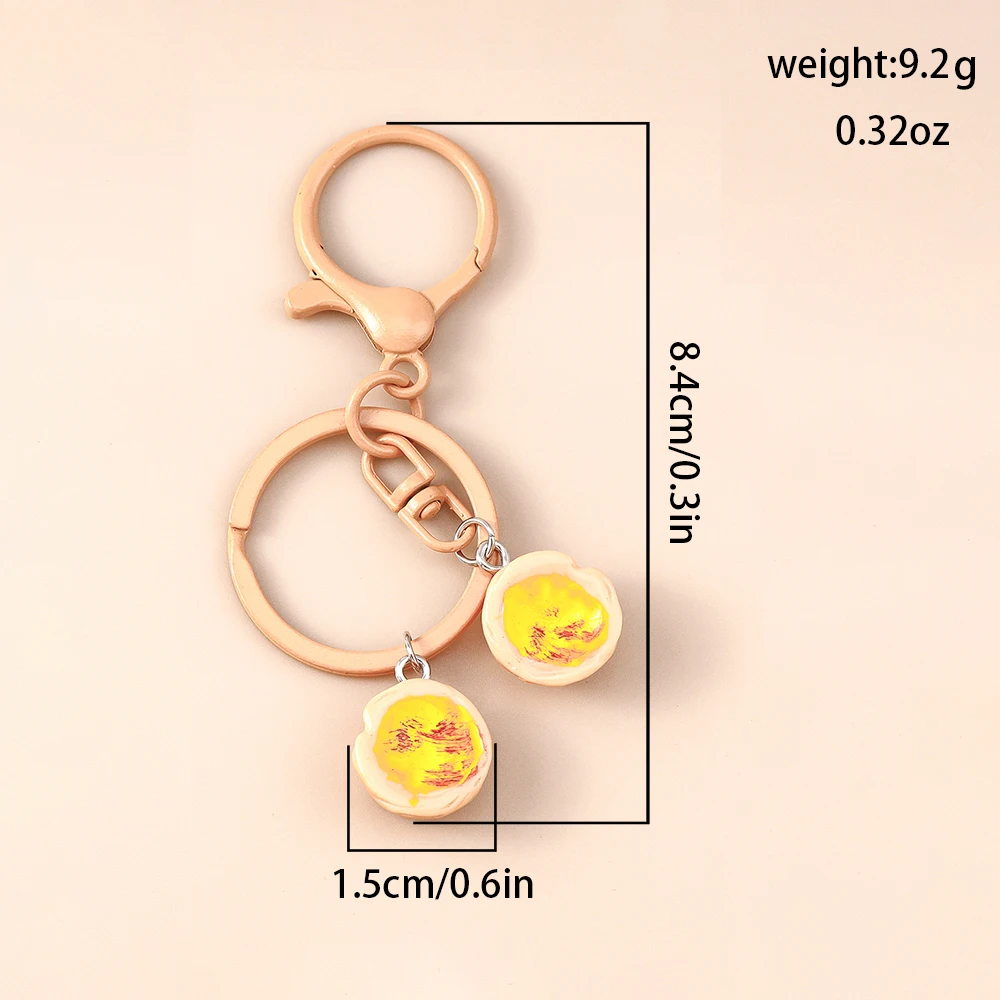 Niedlicher Schlüsselanhänger in Form eines Brotbrotes, Croissant- oder Butterbrot-Designs, für Damen und Herren, als Anhänger für Handtaschen, zum Selbergestalten von Schmuck und zur Dekoration. – Detail 2