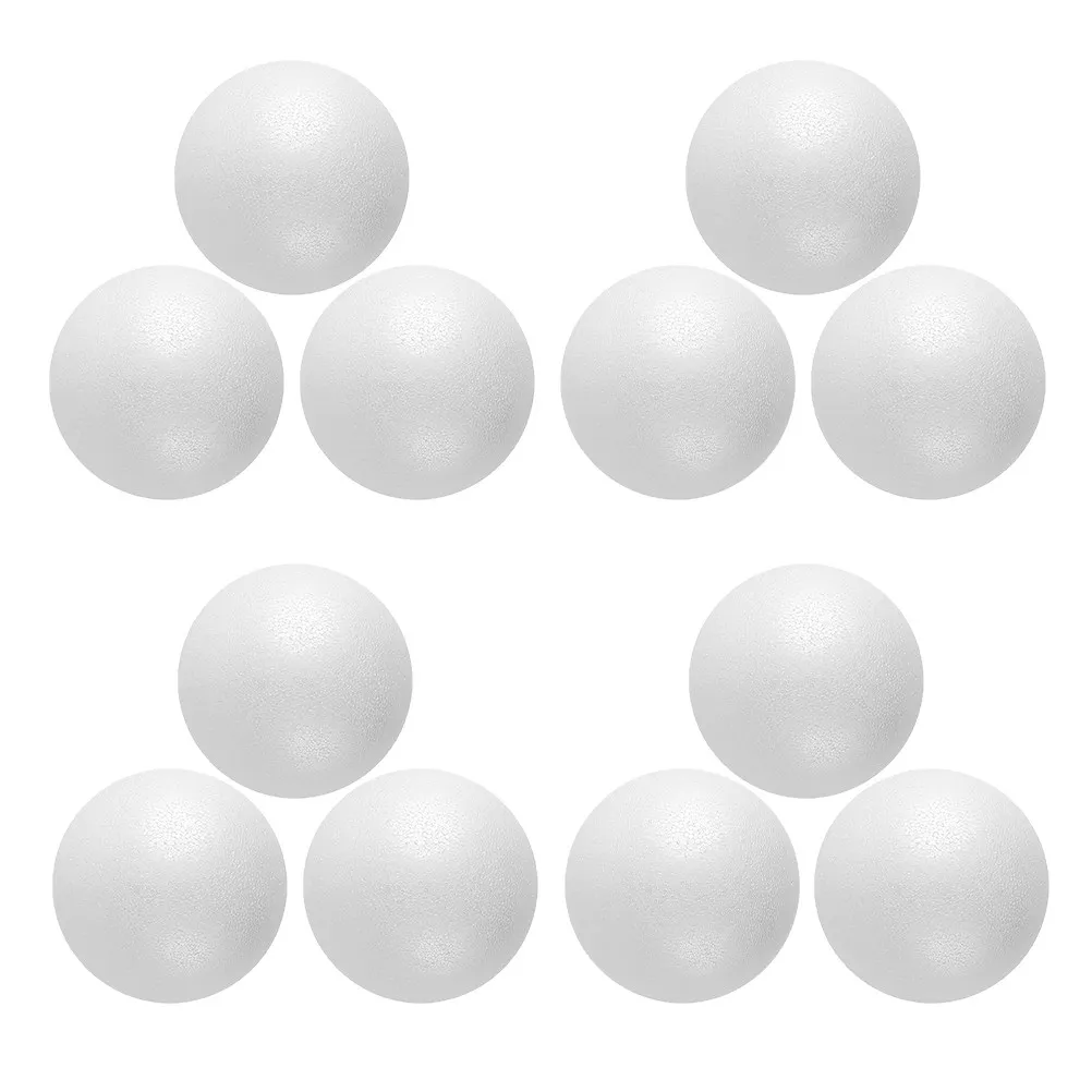 12Pcs Foam Balls White Polystyrene Smooth Round for Craft DIY Christmas Decorations School Projects Ornaments Foam