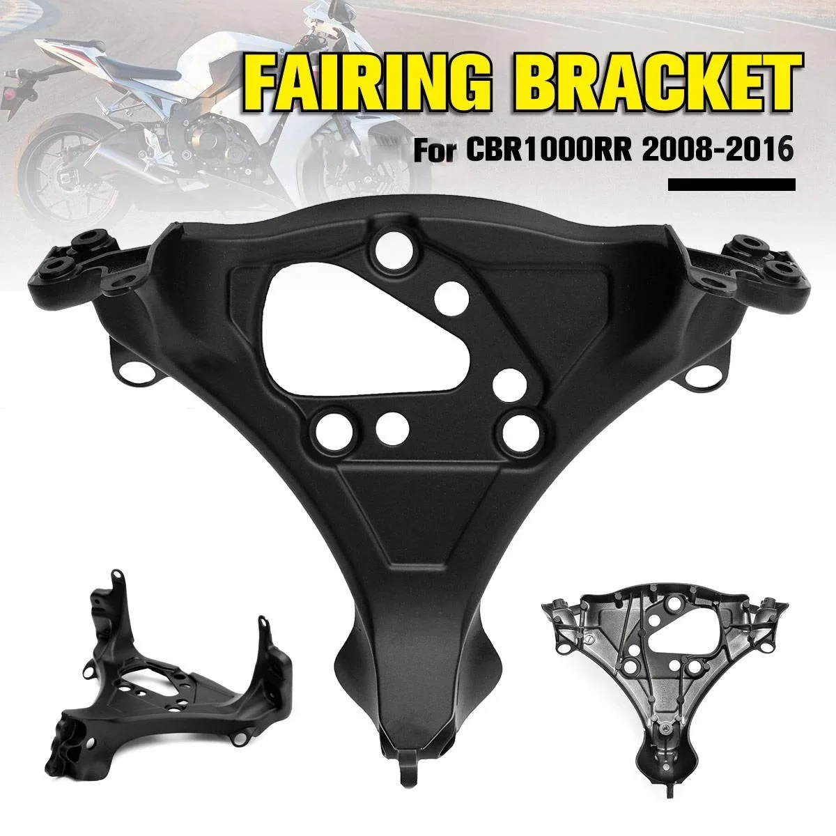 A96E-Front Upper Fairing Stay Headlight Bracket For HONDA CBR1000RR CBR 1000RR 2008-2016 Black