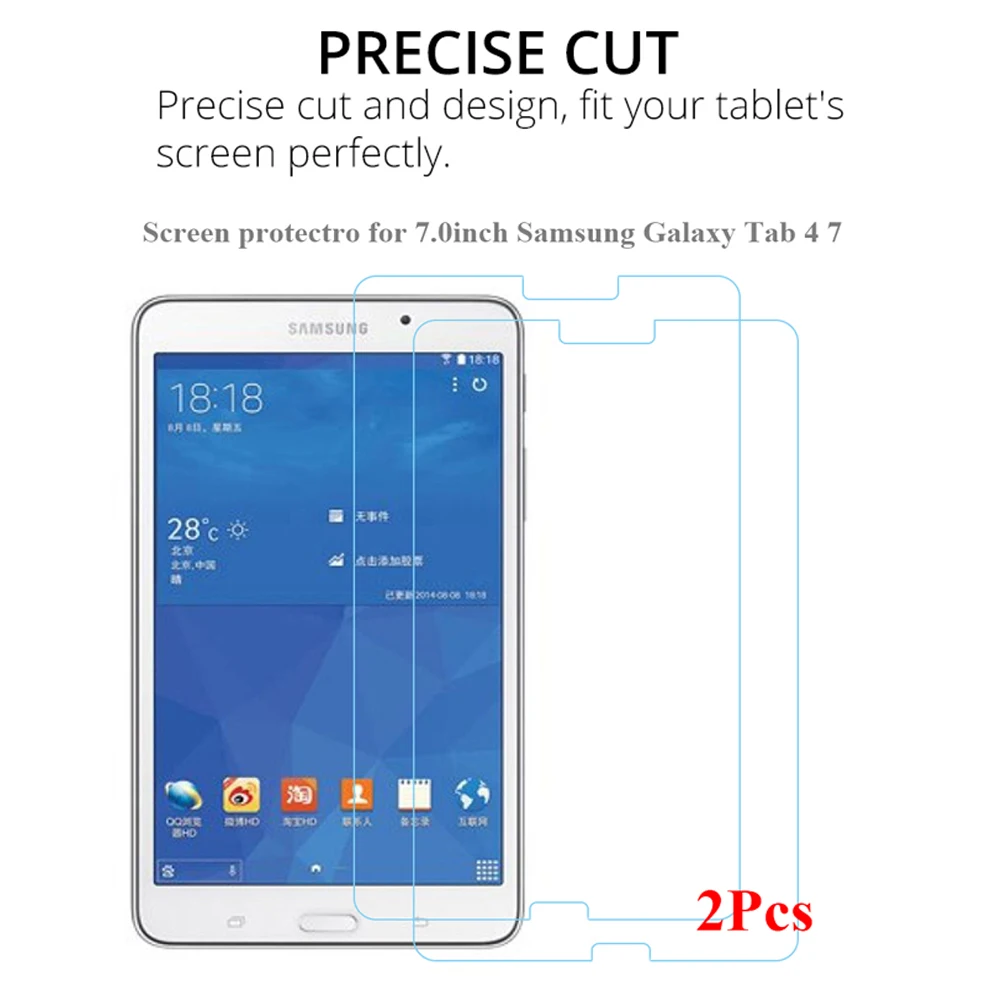 2Pcs/Pack Screen Protector for Samsung Galaxy Tab 4 7 Model SM-T230 T231 T235 HD Tempered Glass for Samsung SM T230 7.0inch