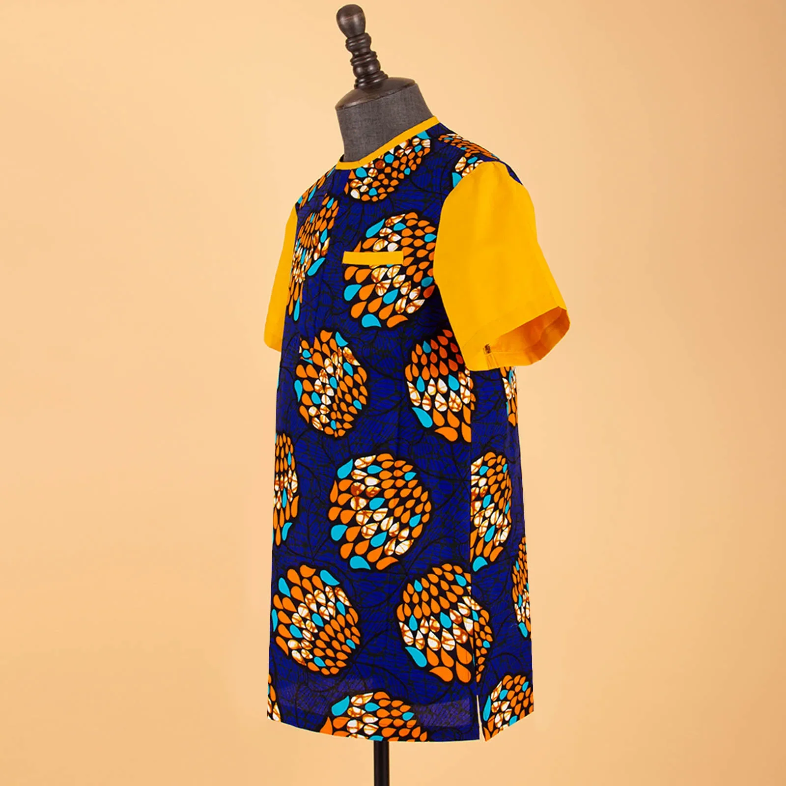 Afrikanische Ankara Shirts für Männer Kurzarm Tribal Bluse Traditionellen Tragen Vintage Plus Größe Kleidung Drucken Tops A2112004