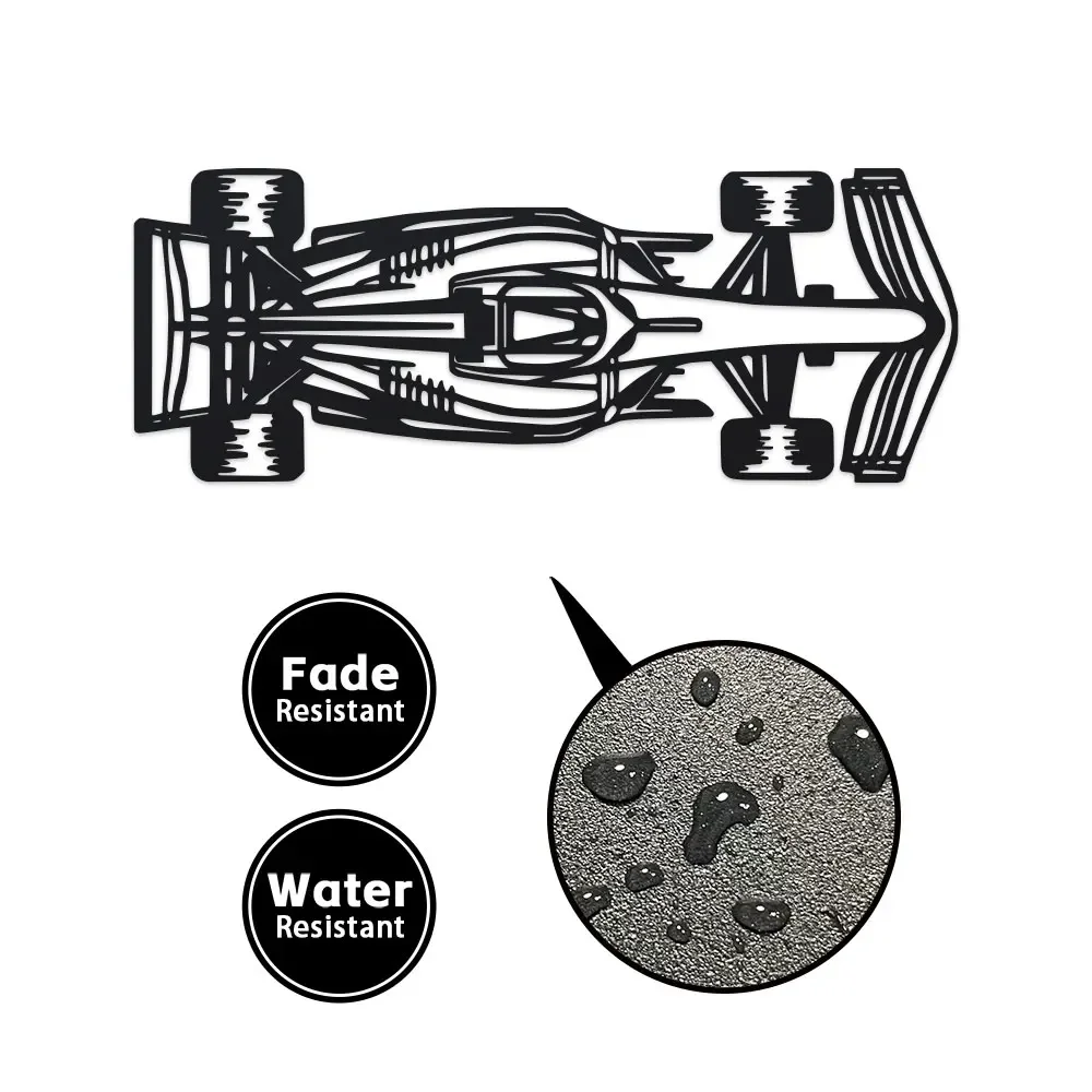 2D Metal [Unique Racing Car Wall Decor] 1pc Art Deco Car Silhouette Metal Wall Art - Sleek Racing Sculpture for Car Enthusiasts