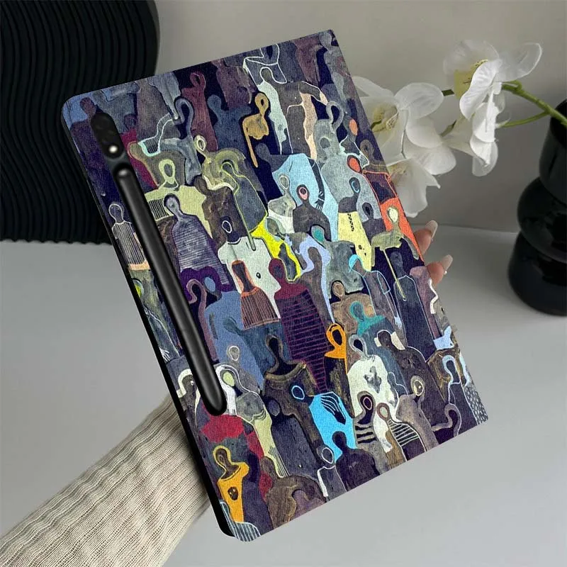 

Cartoon Crowd Abstract Art Gift Tablet Case For Samsung Galaxy Tab S7 S8 S9 S10 FE Lite