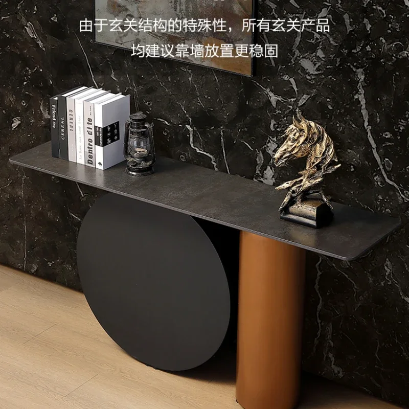 

Designer a Long Narrow Table Light Luxury Door against the Wall Delifeng Stone Plate Creative Super Narrow Console Tables