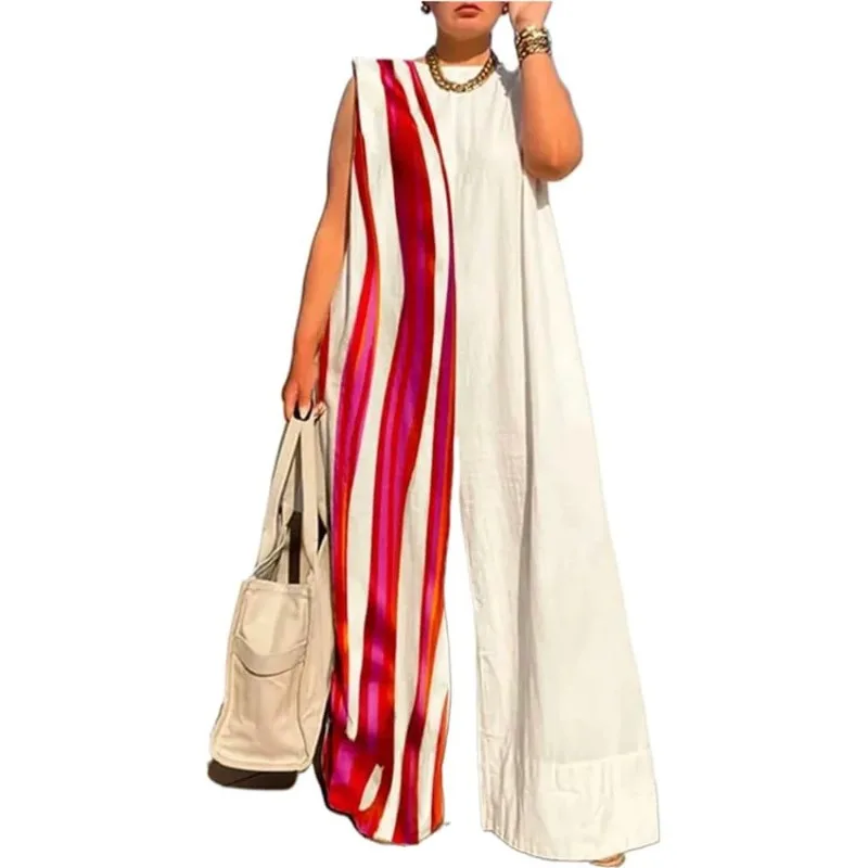 Solid Color Sleeveless Wide Leg Overalls Summer Fashion Female Loose Black White Casual Cool Jumpsuits For Women 2026 New