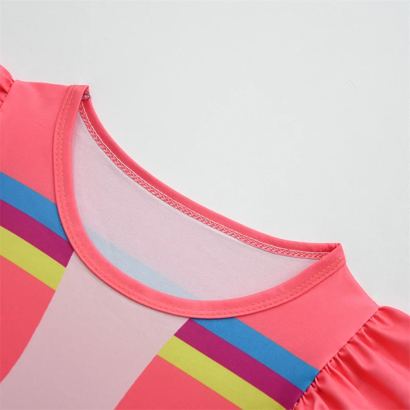 طقم فساتين ثلج غير رسمية للأطفال ، أكمام طائرة ، فستان على شكل حرف a مع حقيبة ، زي تأثيري للبنات ، سام ، كريم #4