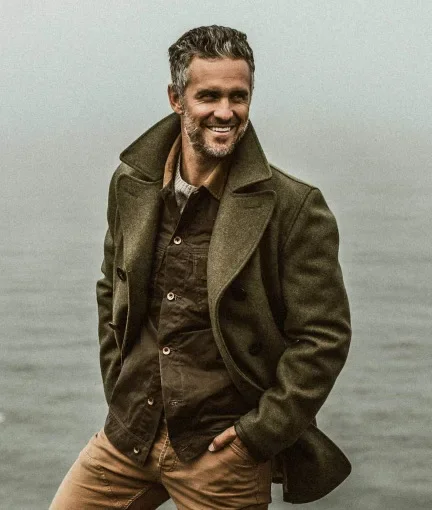 

Men Autumn Winter Tweed Coat Solid Color Long Sleeve Turndown Collar Button Casual Warm Fashion Comfortable Regular Standard Fit