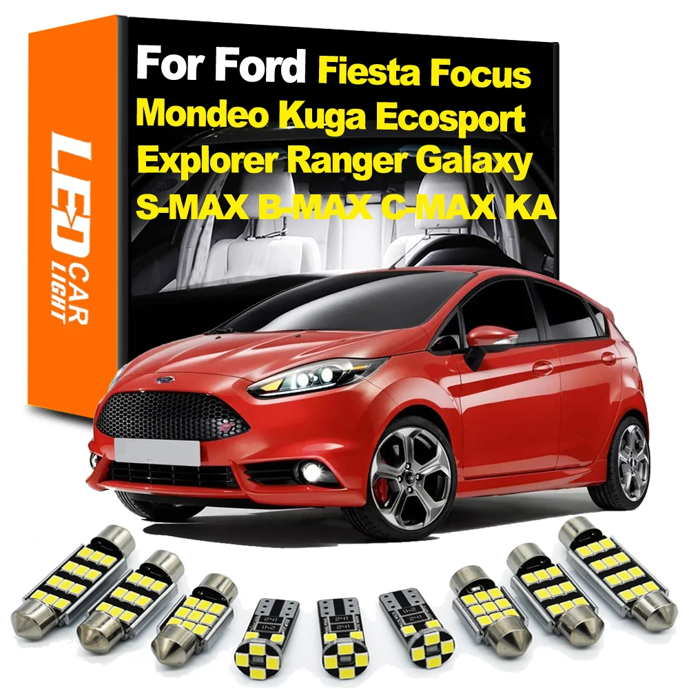 Zoomsee For Ford Fiesta Focus Mondeo Kuga Ecosport KA Explorer Ranger Galaxy S-MAX B-MAX C-MAX Car Canbus Interior LED Light Kit