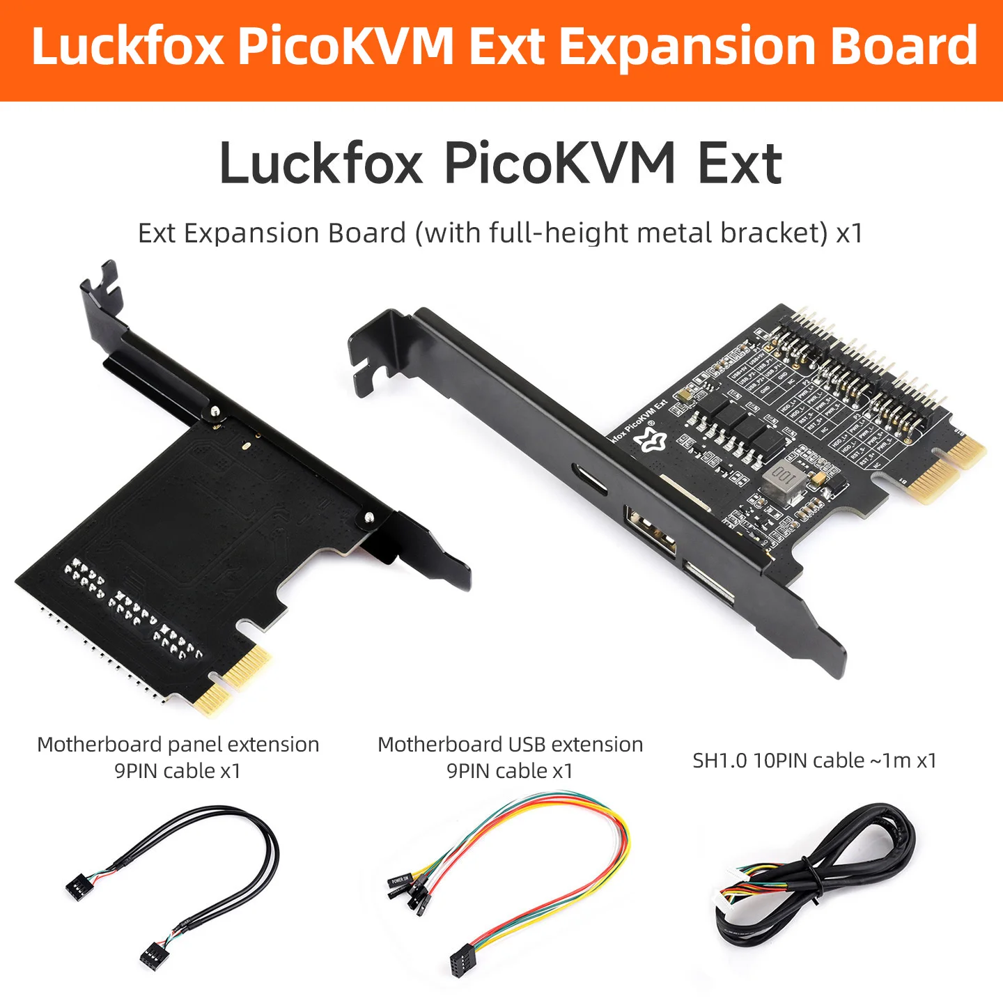 Waveshare Luckfox PicoKVM Ext Expansion Board Compatible With PCIe x1 x4 x8 x16 Slot Luckfox PicoKVM for Remote Power Management