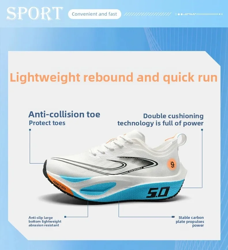 Unisex 2025, Vollcarbon-Platten-Laufschuhe, professionelle Marathon-Rennen, leichte, atmungsaktive Sport-Turnschuhe mit Bounce-Kissen – Detail 2