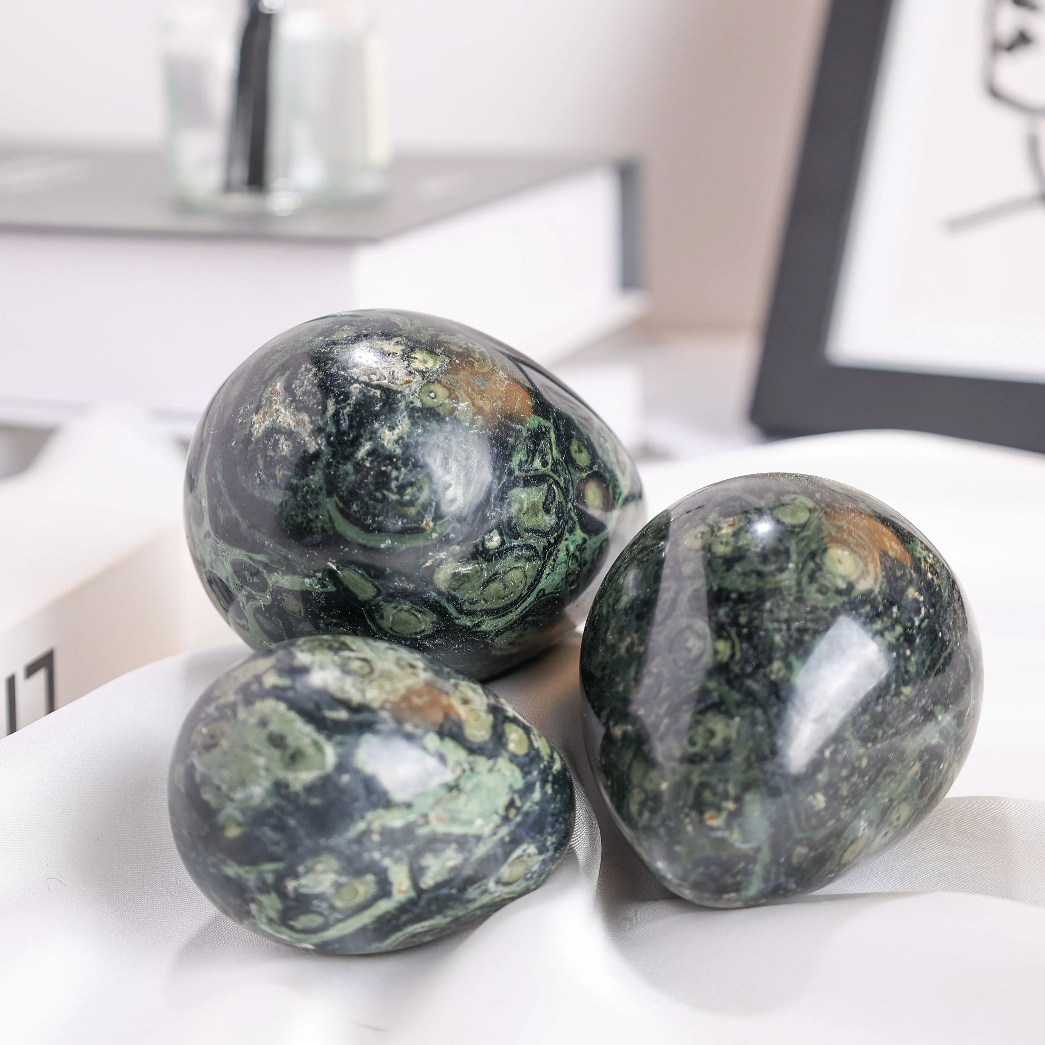 Natural Kambaba Jasper Crystal, Egg Shaped Quartz Crystal Stone, Specimen Collection, Home Decoration