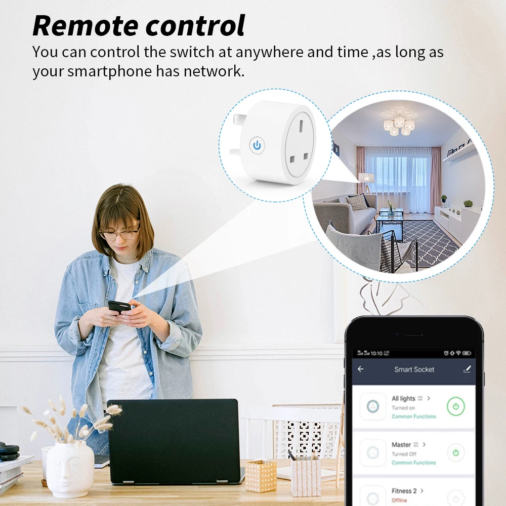 20A Tuya WiFi Smart UK Plug So - Smart Outdoor Plug recension och pris