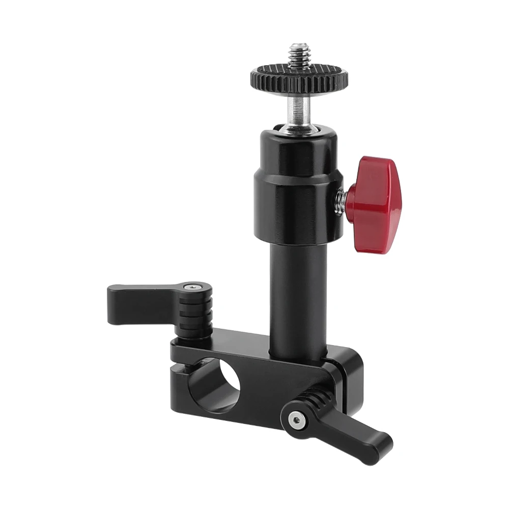 SZRIG 90-Degree Rod Rig Clamp with 50mm Rod And Mini Ball Head Bracket Holder Mount height direction is adjustable Universal