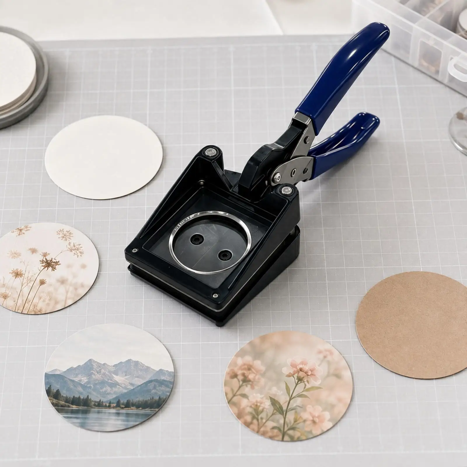 Handheld Manual Circular Paper Cutter Easy to Use Paper Cutter with Metal Circular Cutting Die Sharp Manual Round Circle Cutting