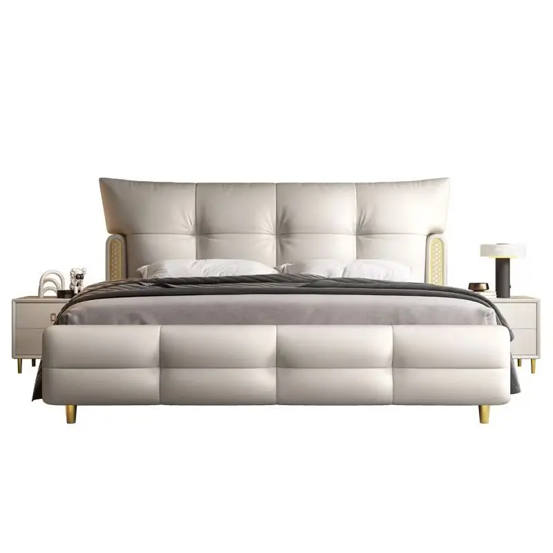 

%……2025 Minimalist High End Bed Modern Queen Bed Frame Light Luxury Wooden Bed Fashionable Bedroom Furniture Set for Wholesale