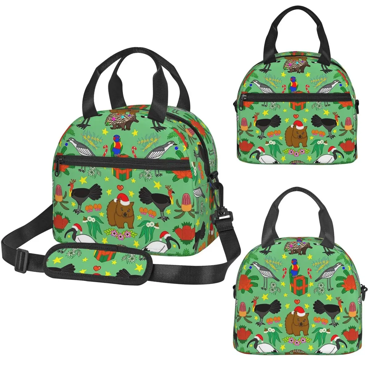 

Термосумка для обедов Aussie Christmas для детей, школьный термоконтейнер, портативная сумка-холодильник для ланчей