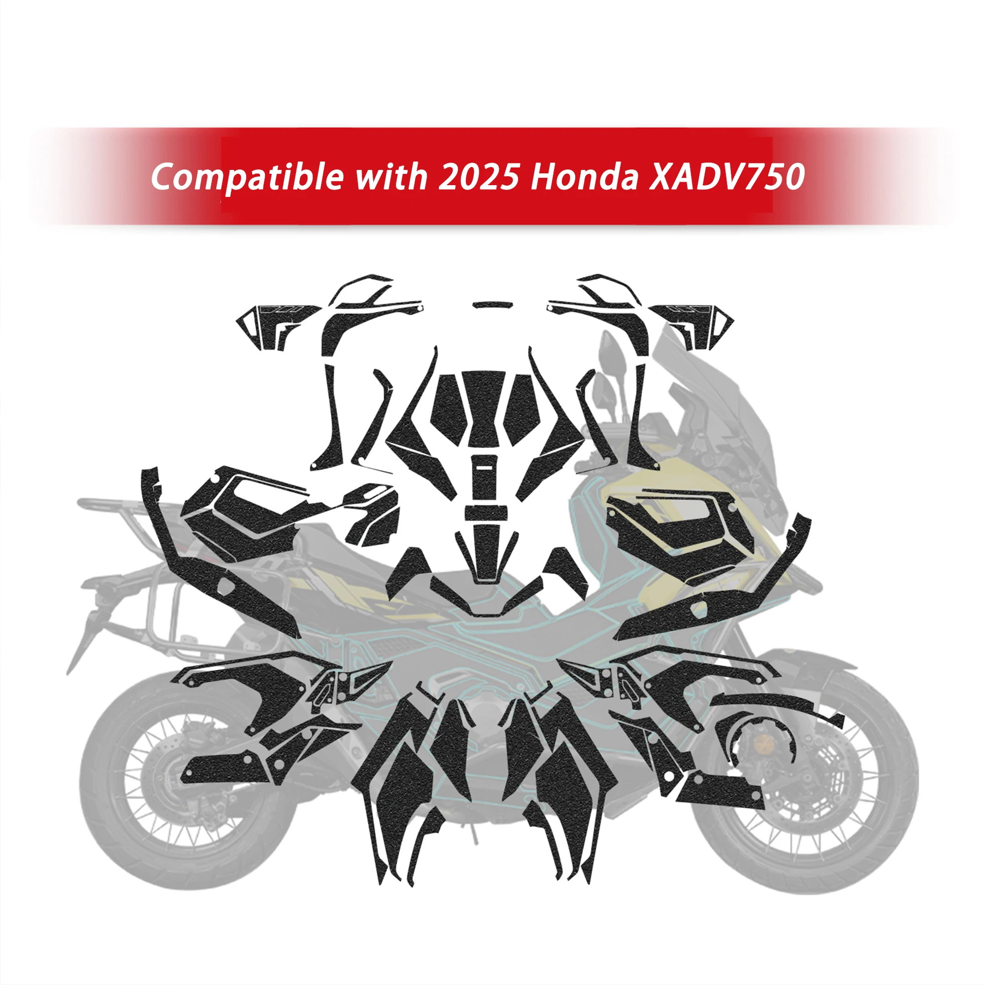 Compatible with 2025 Honda XADV750 Motorcycle Thickened Armor Sticker Fuel Tank Protective Film Anti-Scratch Decor Decal