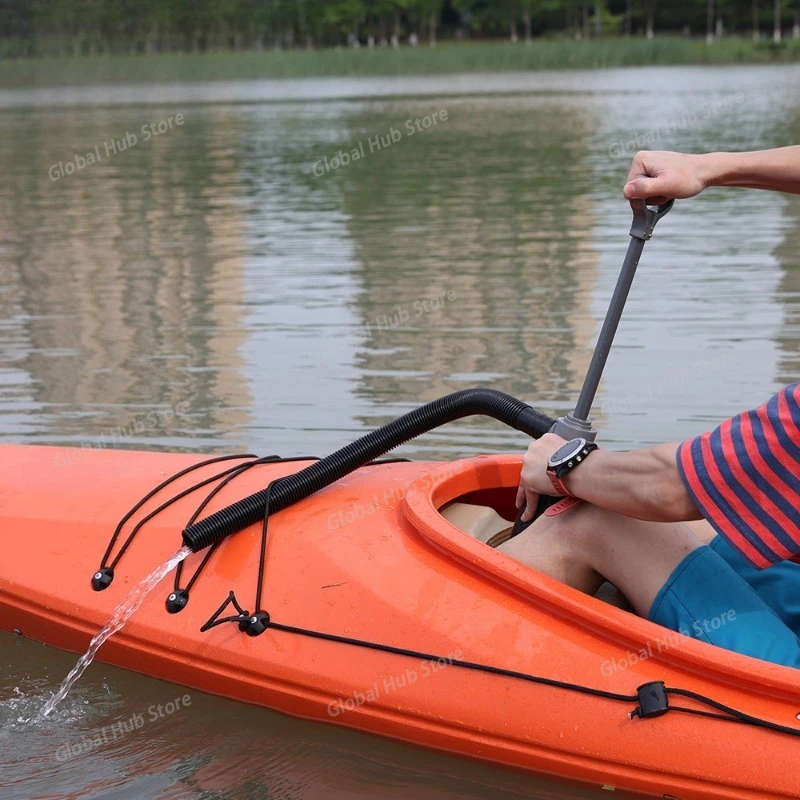 Kayak Manual Pump Stretchable Portable Floating Hand Bilge Pump with Extension Tube Easy To Use Kayak Hand Drainage Pumps
