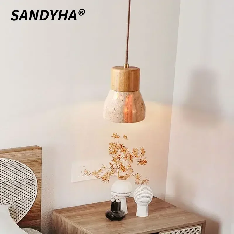 

SANDYHA French Retro Pendant Light LED Lamp Bedroom Bedside Bar Dining Table Living Room Home Decoration Lighting Fixtures