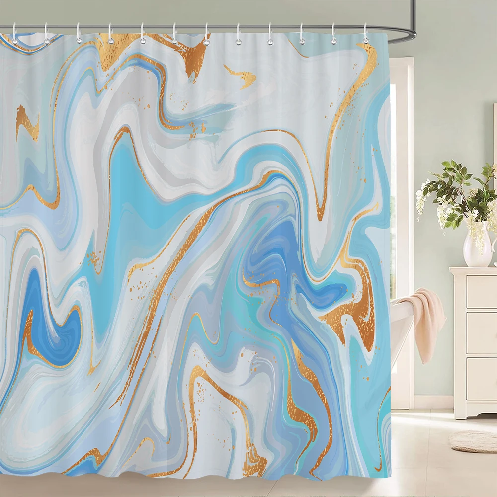 Marble Ripple shower curtain Abstract Striped Waterproof Bath Curtain for Bathroom home Decor polyester fabric bathroom curtain