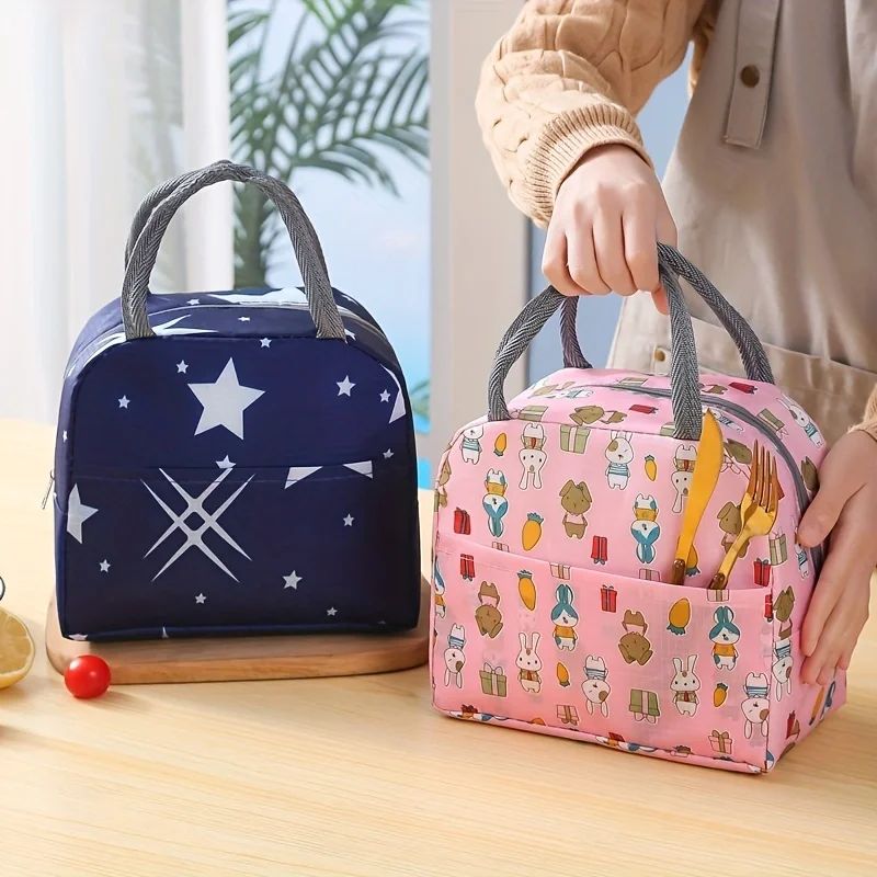 Handheld bento bags for students, children, office workers, lunch bags, bento bags, aluminum foil lunch bags, insulation bags