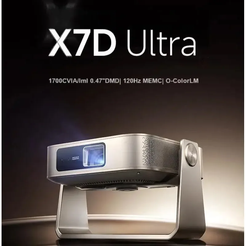 جهاز عرض OBE X7D Ultra 1080P عالي الدقة 1700 CVIA لومن ليزر تركيز تلقائي محمول 4K واي فاي أندرويد 9 120 هرتز MEMC HDR
