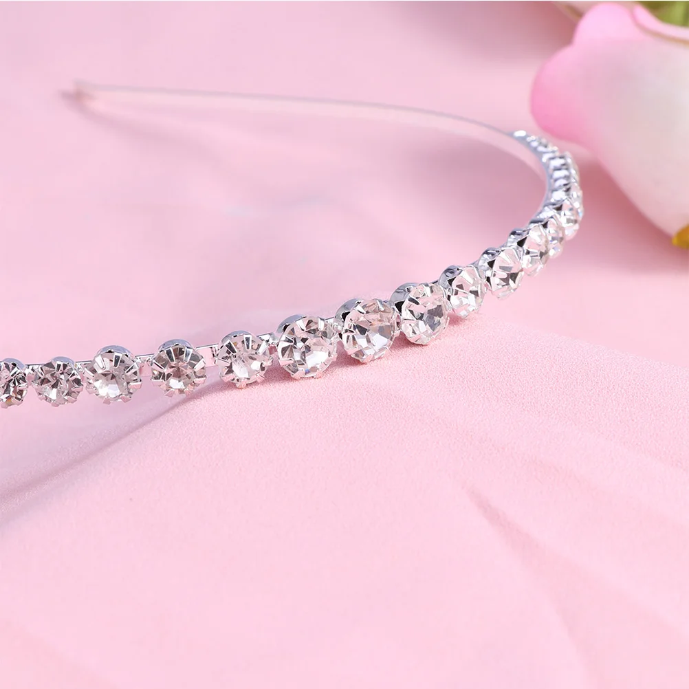 

2Pcs Crystal Headband Hair Hoops Rhinestone Headdress Lightweight Party Supplies Kids Girls Cosplay Photo Props Decorative Hair