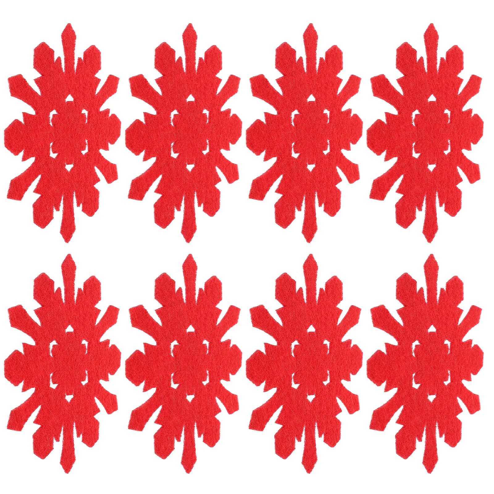 

8Pcs Snowflake Coasters Felt Christmas Cup Mats Anti-Slip Heat Resistant Coaster for Tea Coffee Wine Mug Table Decoration