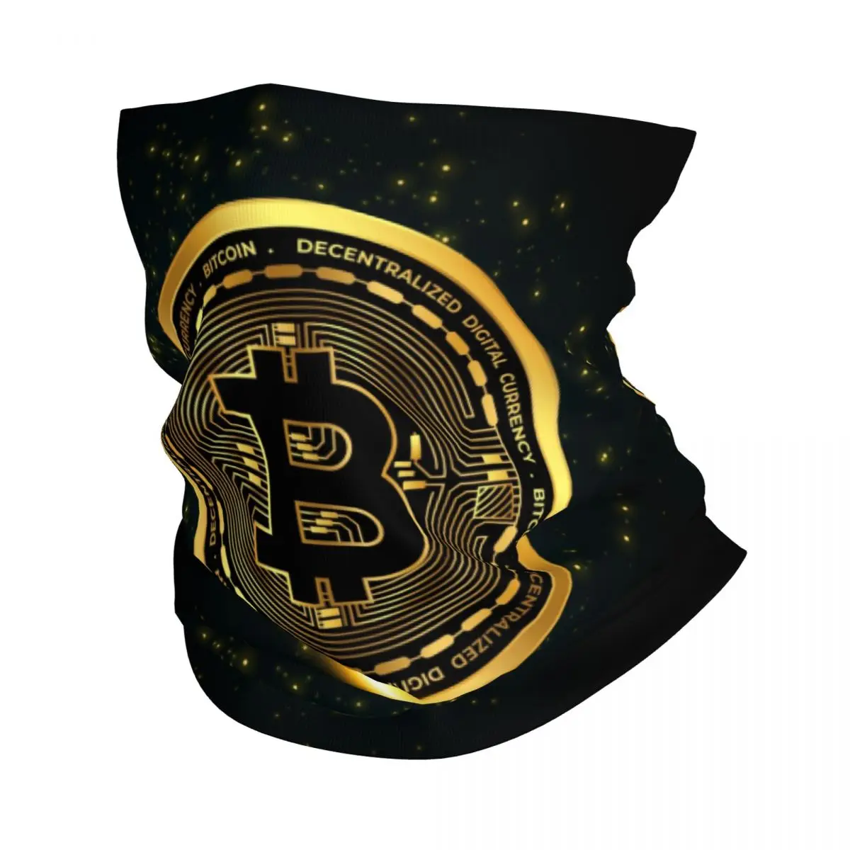 Custom BTC Cryptocurrency Bitcoin Crypto Winter Headband Neck Warmer Ski Cycling Tube Scarf Blockchain Geek Face Bandana Gaiter